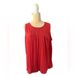 Faded Glory Red Sequin Sleeveless Top Size XXL 20